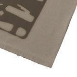 Sound wave artwork damage washing T-shirt (Beige)