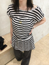 キッチュストライプ2wayドレス (2 Colors)