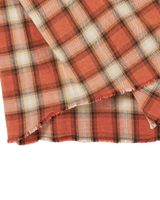 25FW ディストレスチェクコットンシャツ オレンジ