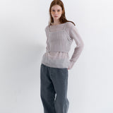 Bustier Knit Set Gray