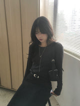 ウールラウンドネックTシャツ