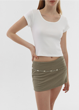 [B-BASIC] クールスタンダードUネッククロップ半袖Tシャツ (2SIZE)