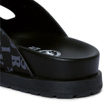 DirtyCoins Letter Monogram Arizona Slides Black