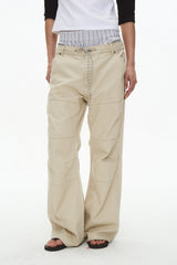 Distressed Flared Cargo Pants