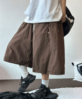 ハイクオリティ💜スナップナイロンバミューダパンツ 💚🤍🤎🖤6カラー