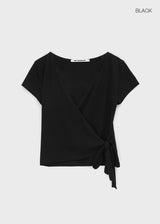 [MADE] Flopit Wrap Short Sleeve Top