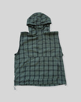 Crinkle Check Hooded Anorak Vest