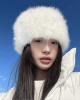メーテルロングヘアフェイクファーバケツファーハット (4 colors)