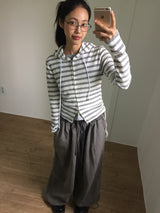 Waffle shirring hoodie (2color)