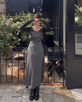 Neutral bustier long dress