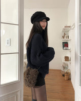 Chewy Shearling Fur Toggle Crossbody Bag