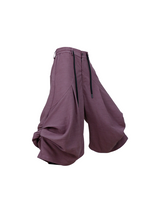 RELABEL (Dream Bud) Tencel Acetate Balloon-Pleated Deconstructed Cropped Casual Trousers