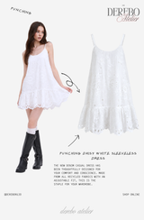 Punching Daisy White Sleeveless Dress 