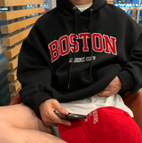 Urban Boston Embroidery Double Middle Overfit Hoodie