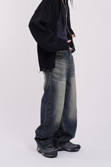 Scope deep blue wide denim pants