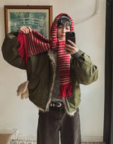Choki Stripe Wool Muffler