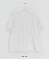 Leonne Lace Punching Short Sleeve Blouse