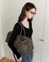 [ORIGINAL] Circle Row Leather Boston Bag