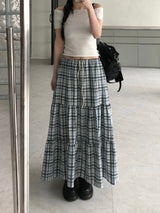 Checkered Long Skirt (2color)