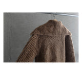 Earl grey alpaca cardigan (muffler set)