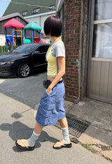 ピグメントウォッシュド カーゴ バミューダパンツ