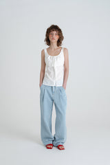 Eyelet button blouse_ivory