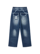 RAW CUT DENIM PANTS (WASHED BLUE)