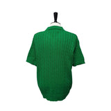 Green Cable Collar Short Sleeve Knit