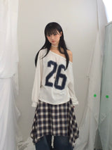 Numbering loose sweatshirt