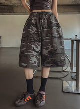 Military Snap Wide Bermuda Pants