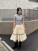 RIBBED HALF NECK TEE (4C)