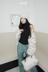 Snow White No Collar Fur Jacket