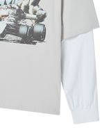 26SS レーシングカーダブルレイヤー長袖Tシャツ