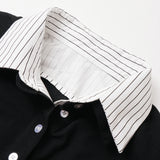 Solene Stripe Collar Slim Shirt