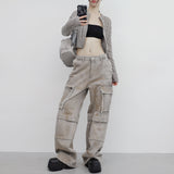 (Unisex) バイソンカーゴワイドデニム