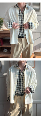 [Unisex] シックチェックオーバーフィットシャツ(3color)