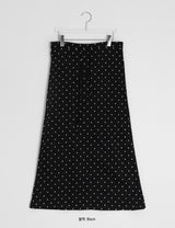 Neiro Cotton Dot Maxi Long Skirt