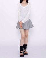 Yeori 3-Piece Set: T-shirt + Sleeveless Bra Top + Elastic Skirt Shorts