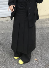  PLEATS WRAP BUTTON SKIRT