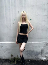 1359. Stud suede low mini sk (2color)