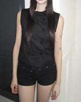 Mihyu High-Neck Button Vest