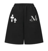 ピストルバックレザーダブルクロスバミューダパンツユニセックス(2COLOR)