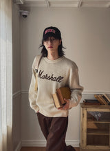 マーシャルレタリングロングスリーブニット