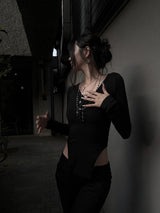 hook deep slit T (2color)