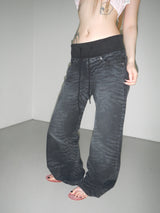 zebra wide denim pt