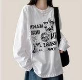 オッドビンテージプリンティドボクシー長袖Tシャツ