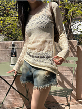 [S/S] パンチングニットワンピース
