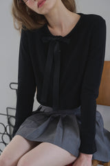  Ribbon Cardigan - Black