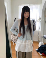 ダブシースルーVネック2wayボタンカーディガン
