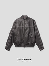 LMN ディープウォッシングレザークロップジャケット (2 colors)